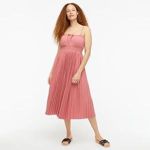 Jcrew pink pleated dress NWT